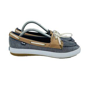 Keds Womens Shoes Size 6.5 Blue Brown Comfort Flat Shoe Lace Up Slip On Sneakers